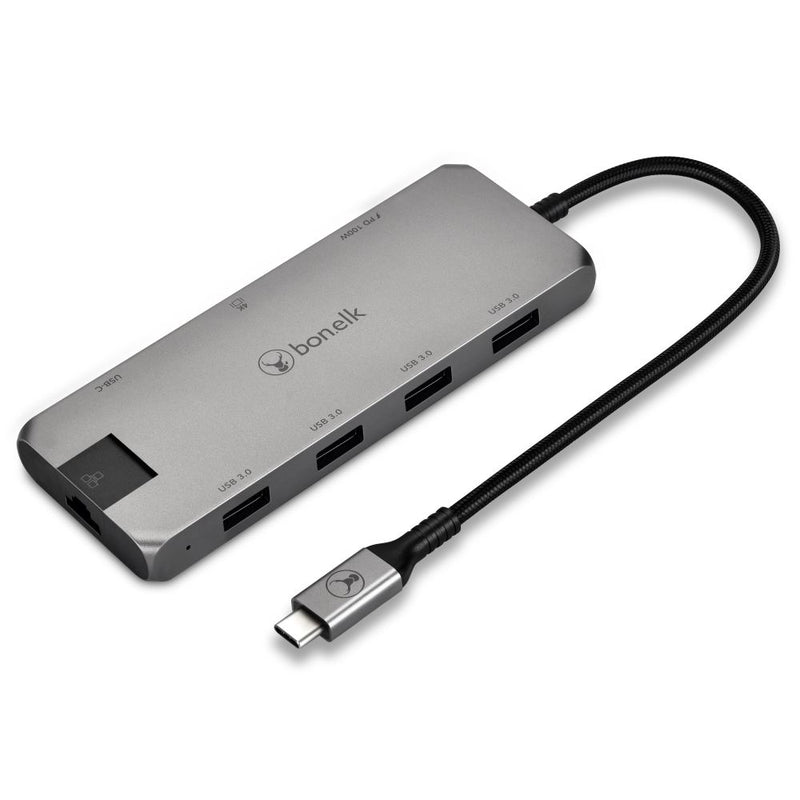 Bonelk Long-Life USB-C to 8-in-1 Multiport Hub Space Grey