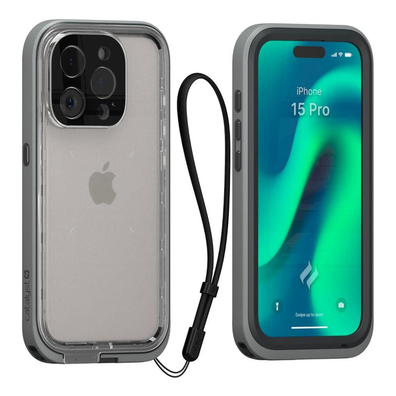Catalyst Total Protection Waterproof Case for iPhone 15 Pro (Titanium Grey)