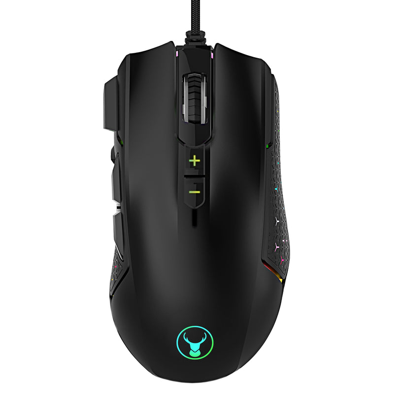 Bonelk X-814 Gaming Wired RGB LED 8D Mouse, 1000 to 5000CPI (Black)