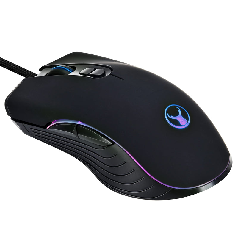 Bonelk X-715 Gaming Wired RGB LED 7D Mouse, 1200 to 3200CPI (Black)