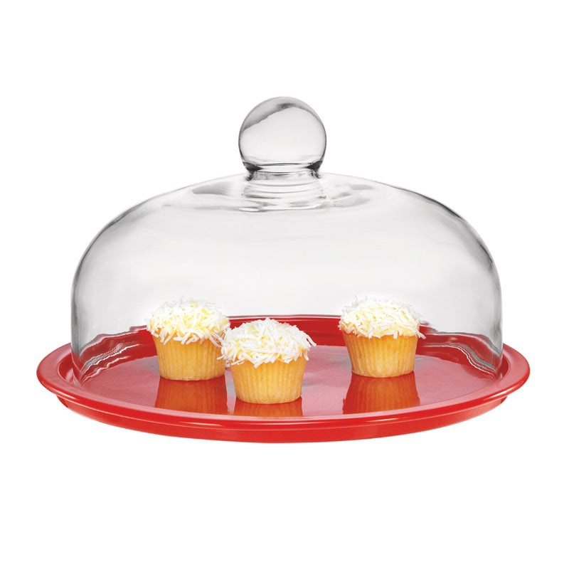 Chasseur Cake Platter 29.5cm with Lid (Red)