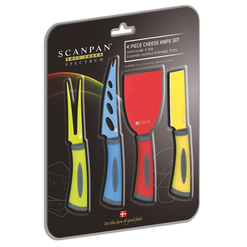 Scanpan 4 Piece Cheese Knife Set - Coloured/Grey