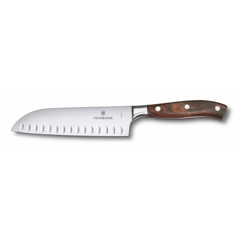 Victorinox Wood Forged Santoku Fluted Blade Knife (3 Rivet)