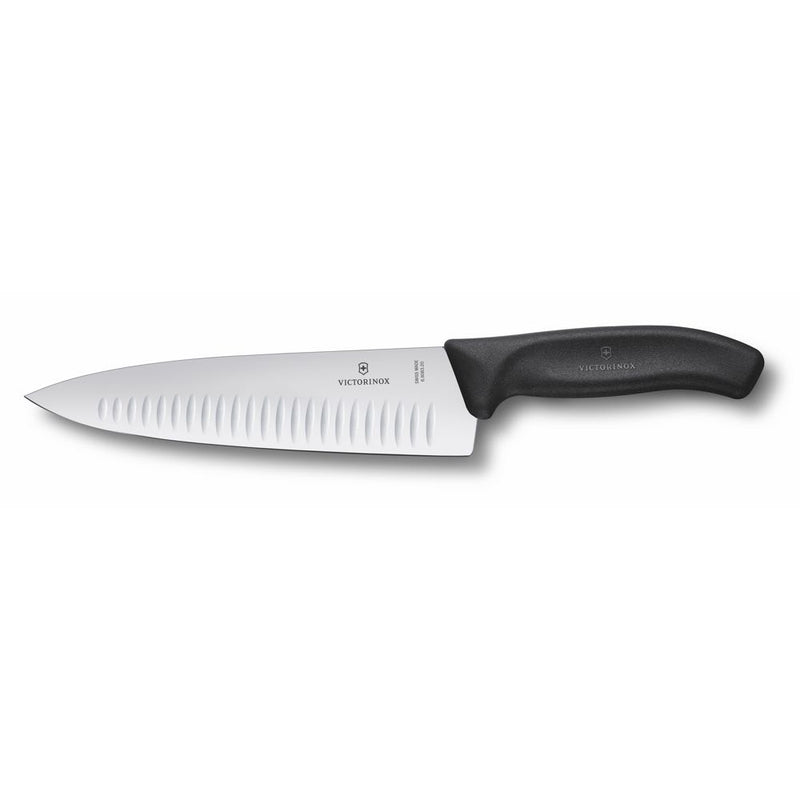Victorinox Classic Cooks Carving Extra Wide Fluted Blade Knife 20cm (Black)