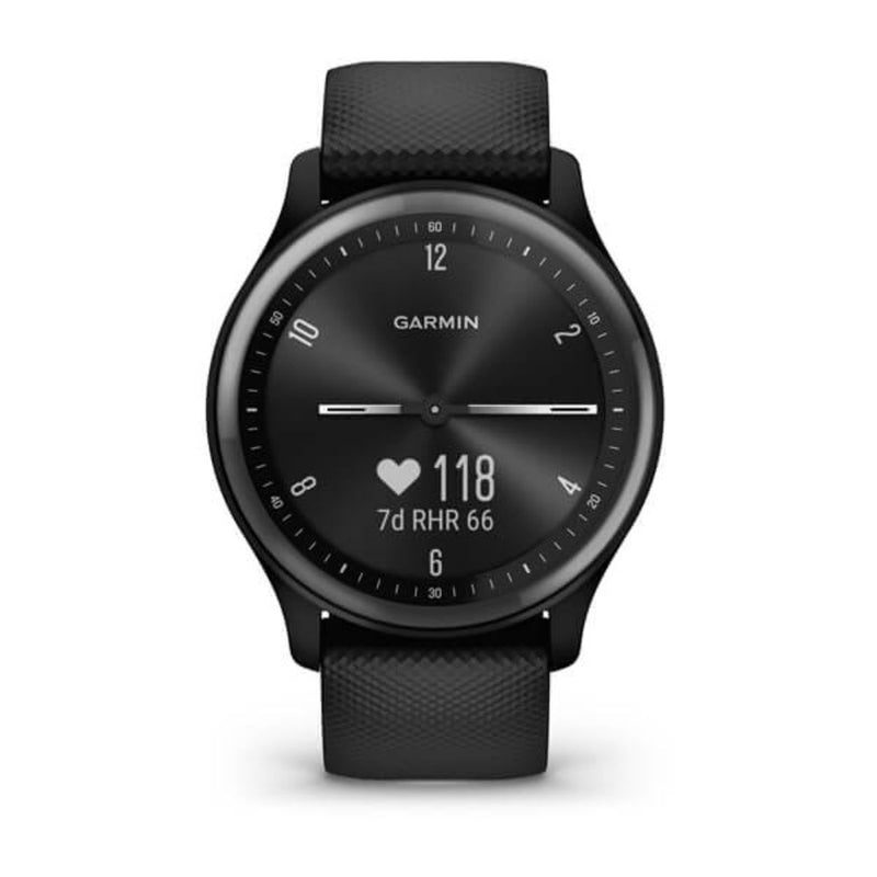Garmin Vivomove Sport (Black Case and Silicone Band with Slate Accents)